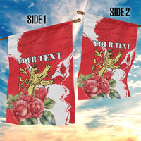 Personalized Luxembourg Goldcrest Regulus Garden Flag Red Roses - Wonder Print Shop