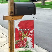 Personalized Luxembourg Goldcrest Regulus Garden Flag Red Roses - Wonder Print Shop