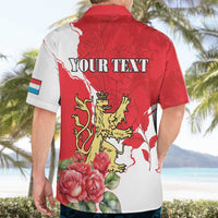 Personalized Luxembourg Goldcrest Regulus Hawaiian Shirt Red Roses - Wonder Print Shop