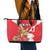 Personalized Luxembourg Goldcrest Regulus Leather Tote Bag Red Roses - Wonder Print Shop