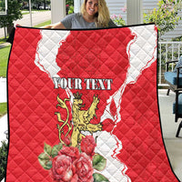Personalized Luxembourg Goldcrest Regulus Quilt Red Roses - Wonder Print Shop