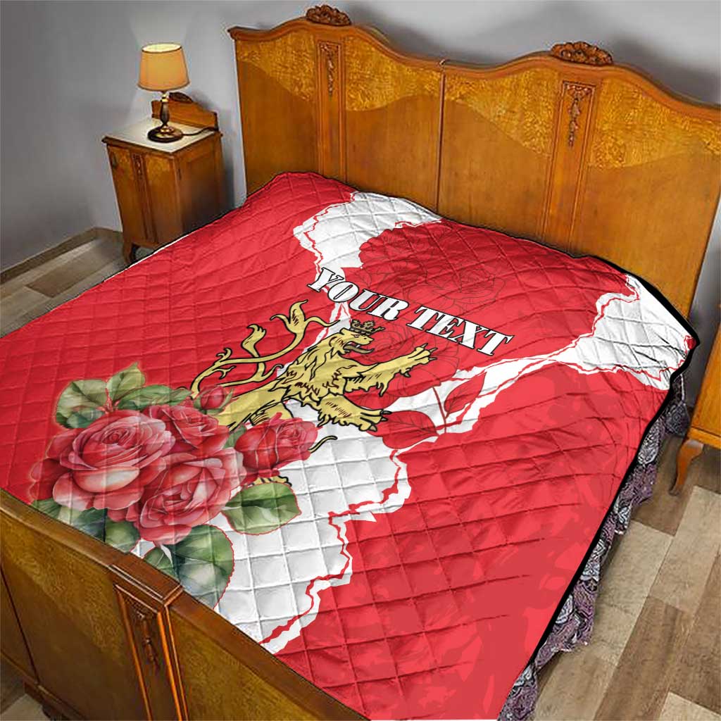Personalized Luxembourg Goldcrest Regulus Quilt Red Roses - Wonder Print Shop