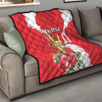Personalized Luxembourg Goldcrest Regulus Quilt Red Roses - Wonder Print Shop