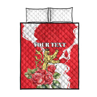 Personalized Luxembourg Goldcrest Regulus Quilt Bed Set Red Roses - Wonder Print Shop