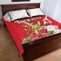Personalized Luxembourg Goldcrest Regulus Quilt Bed Set Red Roses - Wonder Print Shop