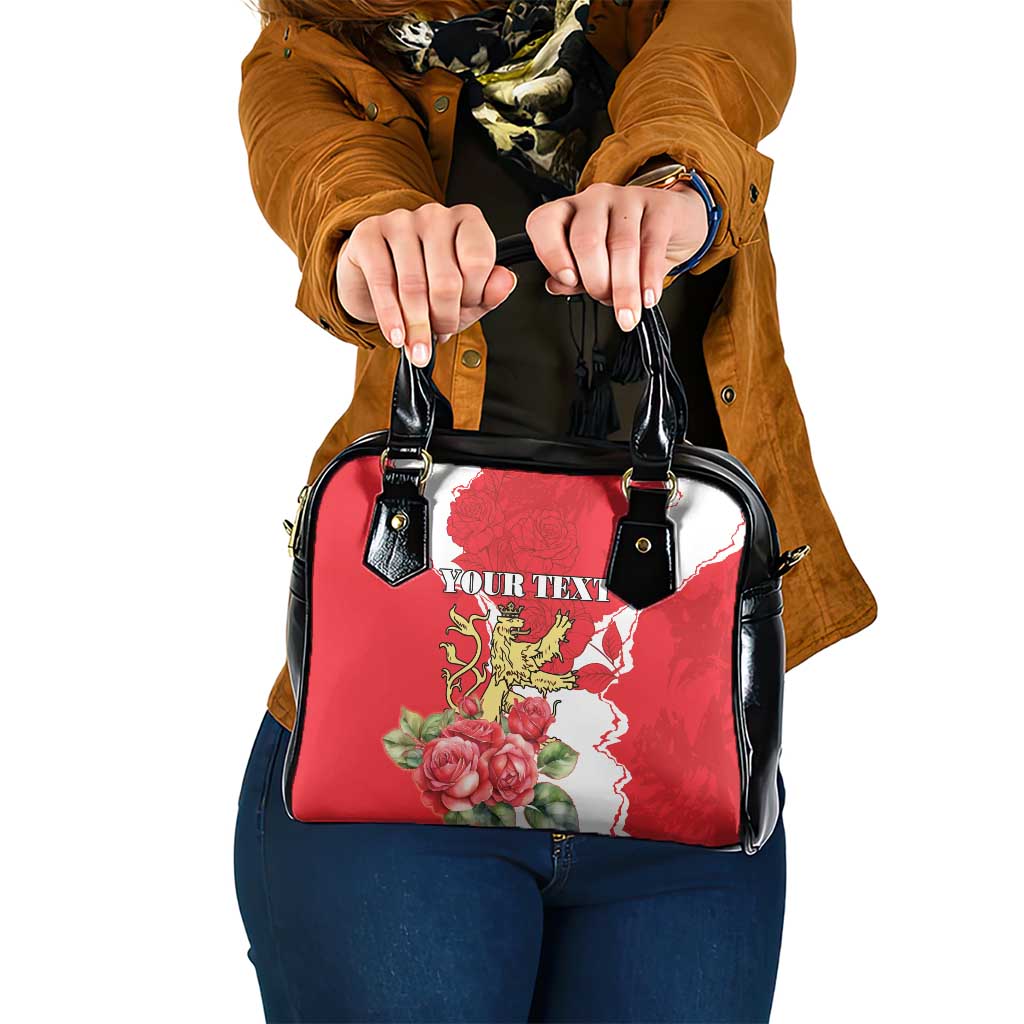 Personalized Luxembourg Goldcrest Regulus Shoulder Handbag Red Roses