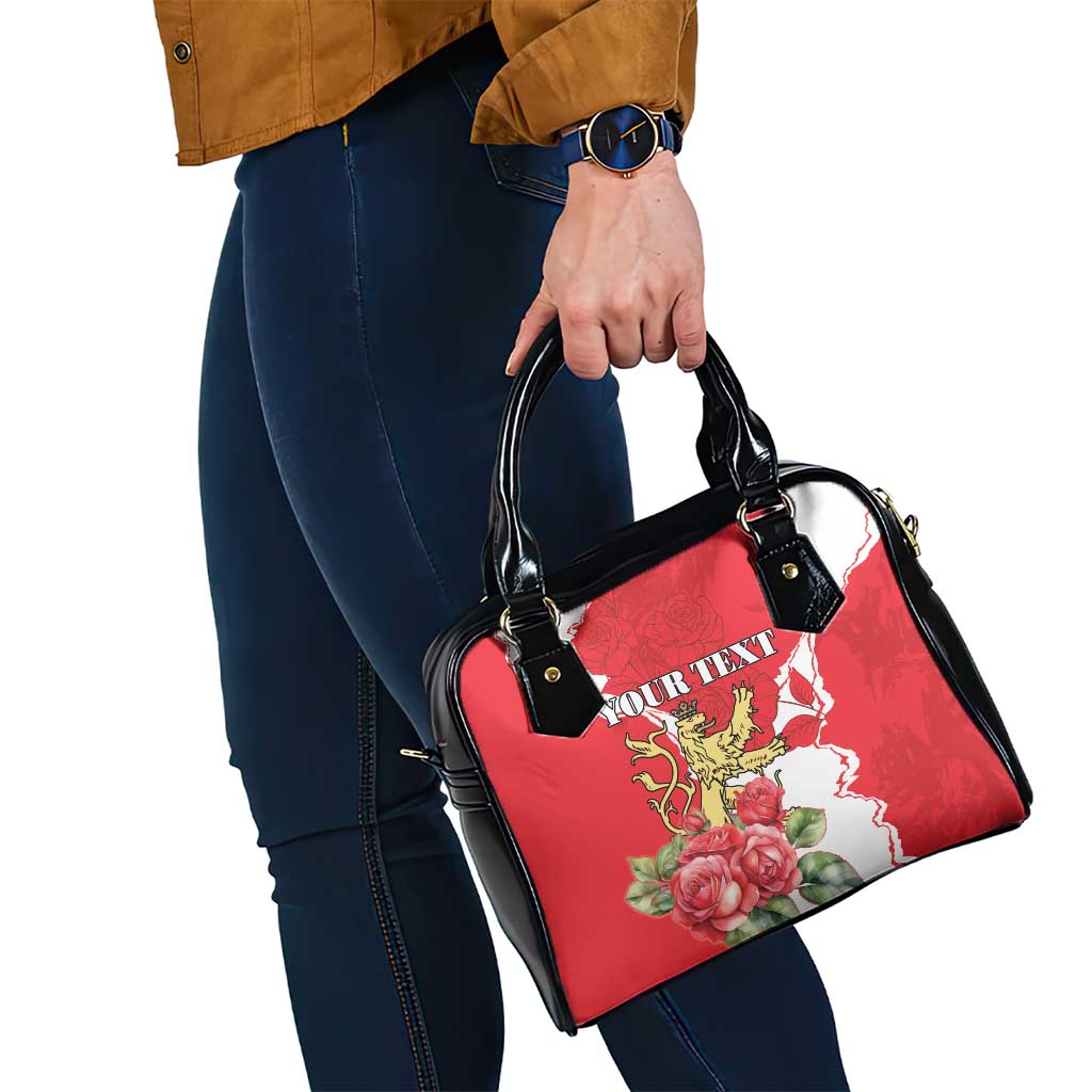 Personalized Luxembourg Goldcrest Regulus Shoulder Handbag Red Roses