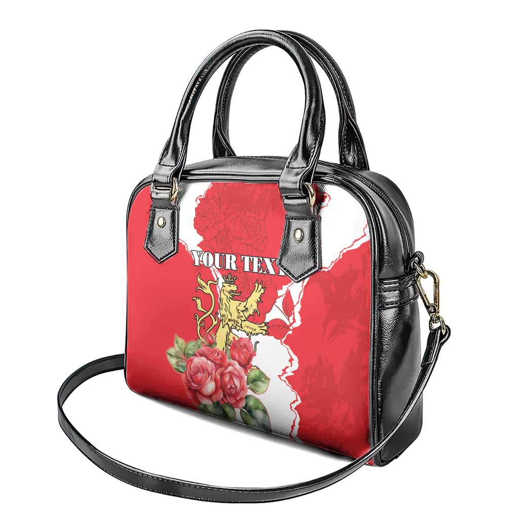 Personalized Luxembourg Goldcrest Regulus Shoulder Handbag Red Roses