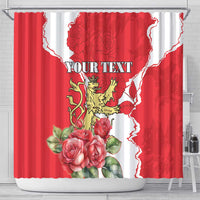 Personalized Luxembourg Goldcrest Regulus Shower Curtain Red Roses