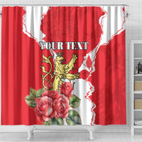 Personalized Luxembourg Goldcrest Regulus Shower Curtain Red Roses