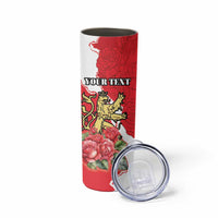 Personalized Luxembourg Goldcrest Regulus Skinny Tumbler Red Roses - Wonder Print Shop