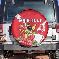 Personalized Luxembourg Goldcrest Regulus Spare Tire Cover Red Roses - Wonder Print Shop