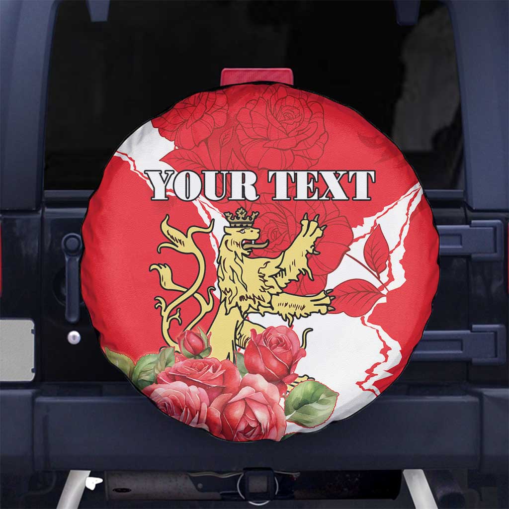 Personalized Luxembourg Goldcrest Regulus Spare Tire Cover Red Roses - Wonder Print Shop