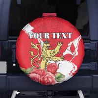 Personalized Luxembourg Goldcrest Regulus Spare Tire Cover Red Roses - Wonder Print Shop