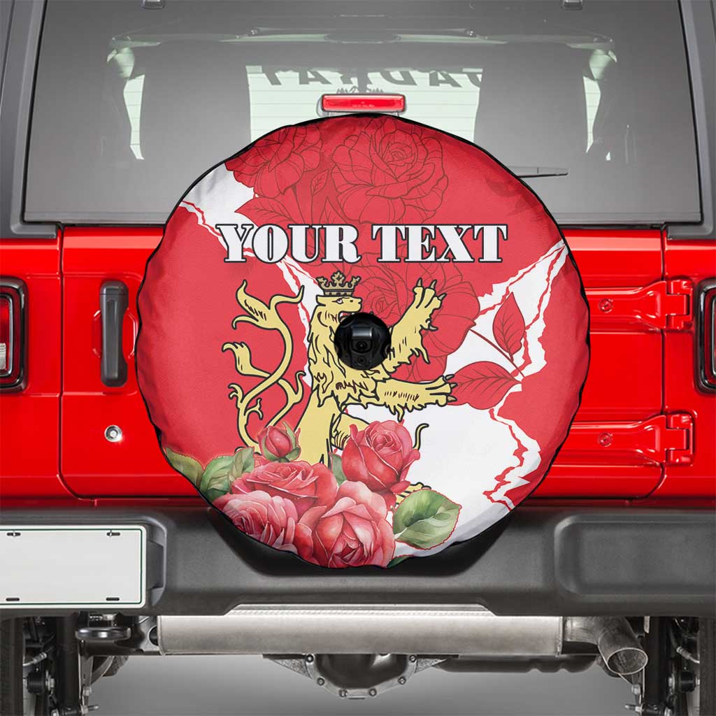Personalized Luxembourg Goldcrest Regulus Spare Tire Cover Red Roses - Wonder Print Shop