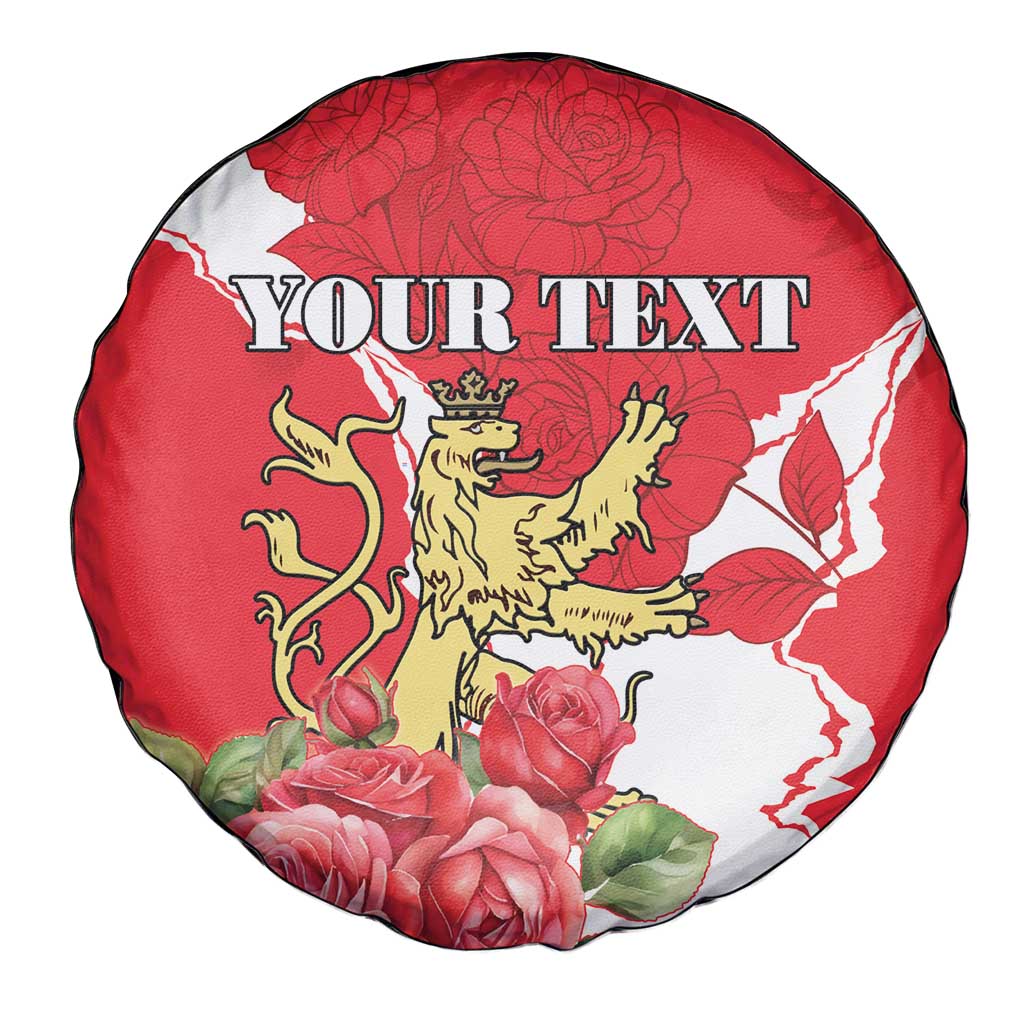Personalized Luxembourg Goldcrest Regulus Spare Tire Cover Red Roses - Wonder Print Shop