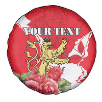 Personalized Luxembourg Goldcrest Regulus Spare Tire Cover Red Roses - Wonder Print Shop