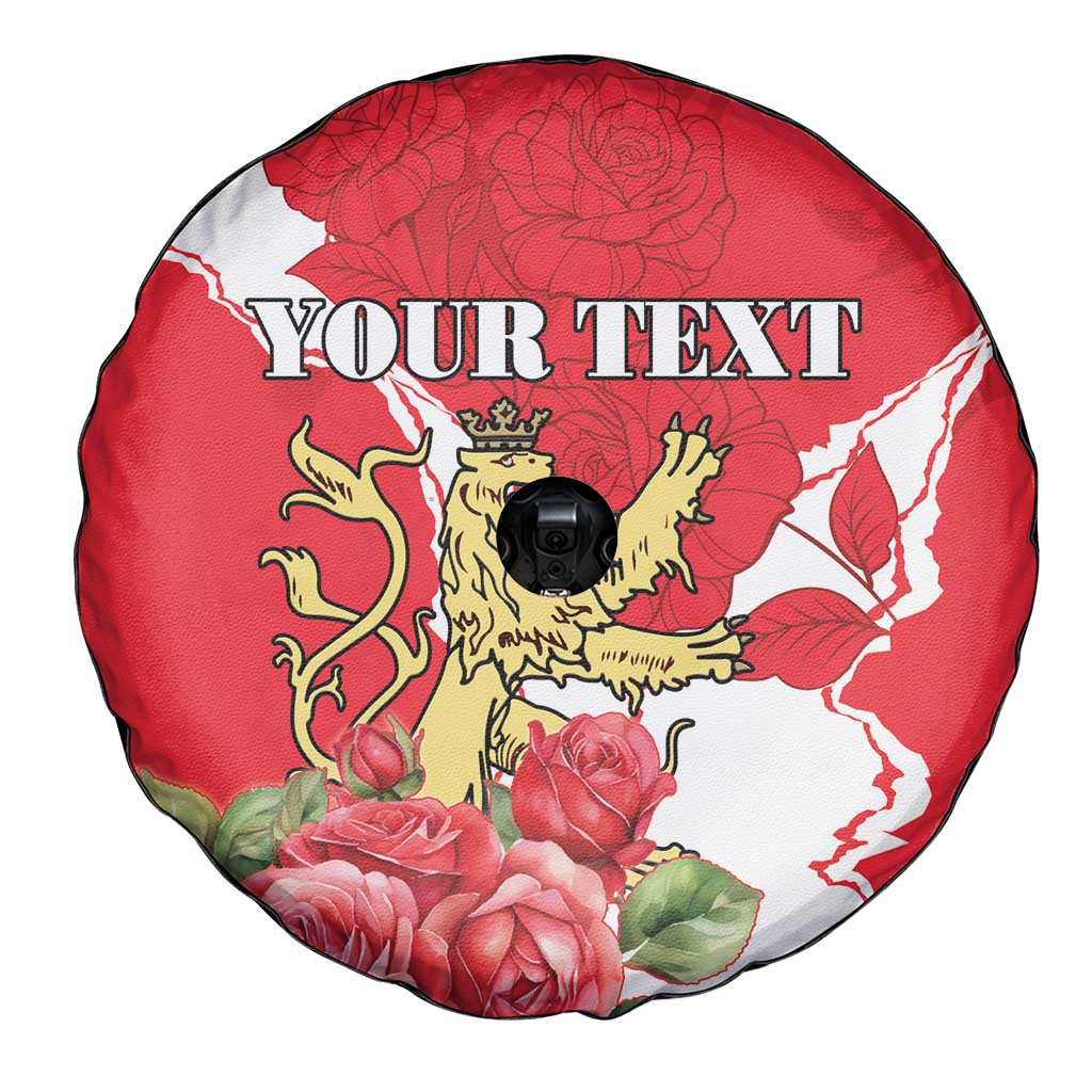 Personalized Luxembourg Goldcrest Regulus Spare Tire Cover Red Roses - Wonder Print Shop