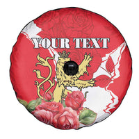 Personalized Luxembourg Goldcrest Regulus Spare Tire Cover Red Roses - Wonder Print Shop