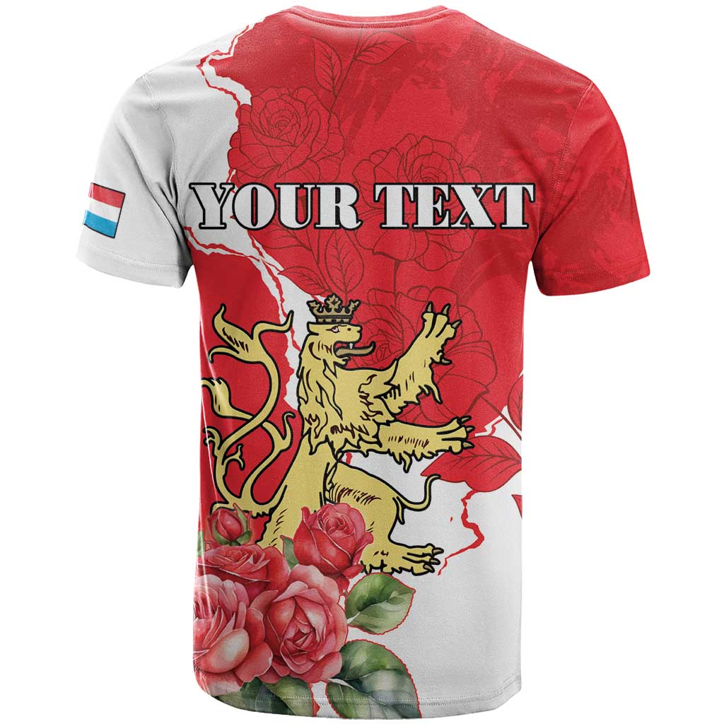 Personalized Luxembourg Goldcrest Regulus T Shirt Red Roses - Wonder Print Shop