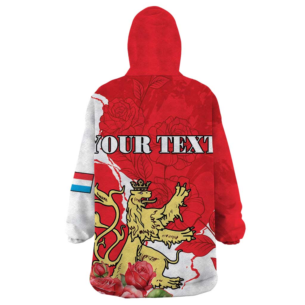 Personalized Luxembourg Goldcrest Regulus Wearable Blanket Hoodie Red Roses - Wonder Print Shop