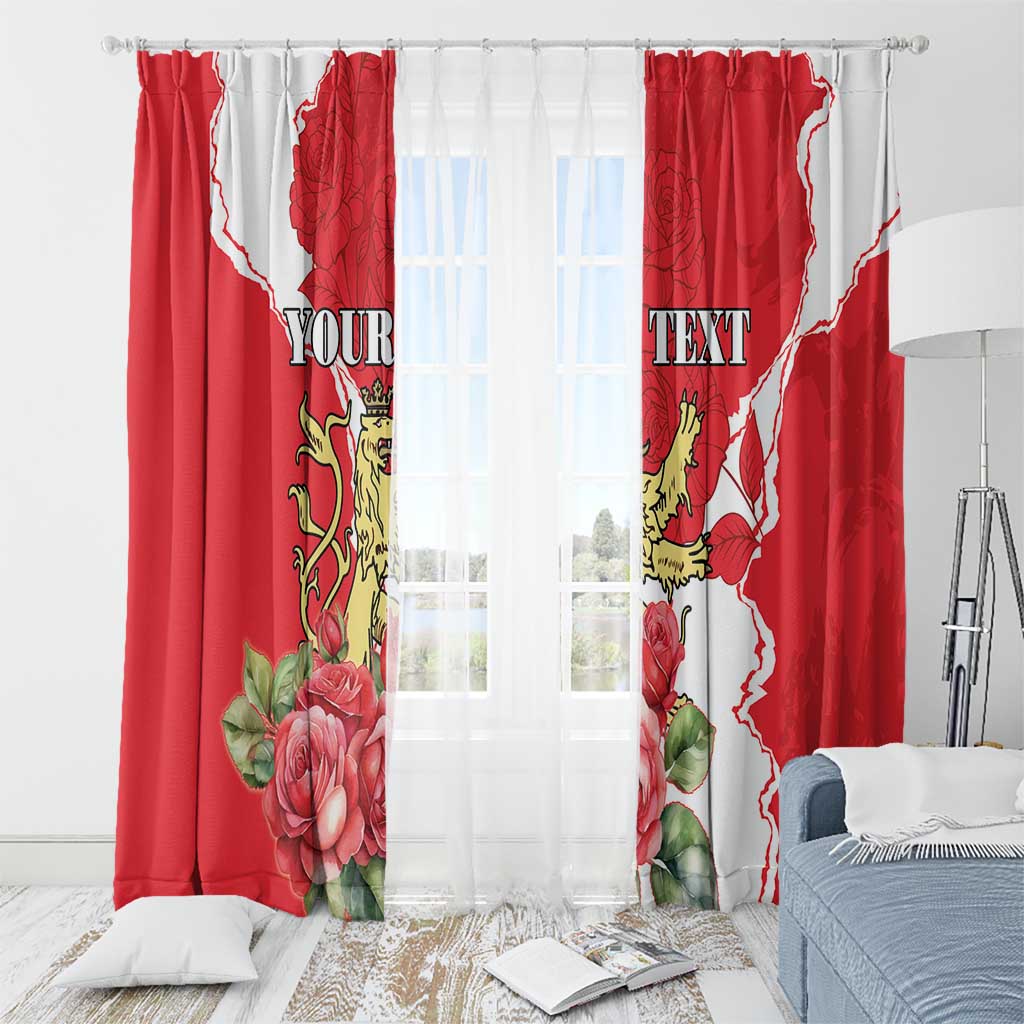 Personalized Luxembourg Goldcrest Regulus Window Curtain Red Roses - Wonder Print Shop