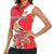 Personalized Luxembourg Goldcrest Regulus Women Sleeveless Polo Shirt Red Roses - Wonder Print Shop