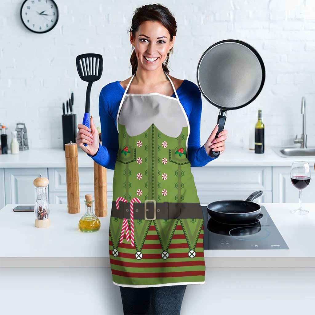 Christmas Costume Elf Apron Classic Green Xmas Style - Wonder Print Shop