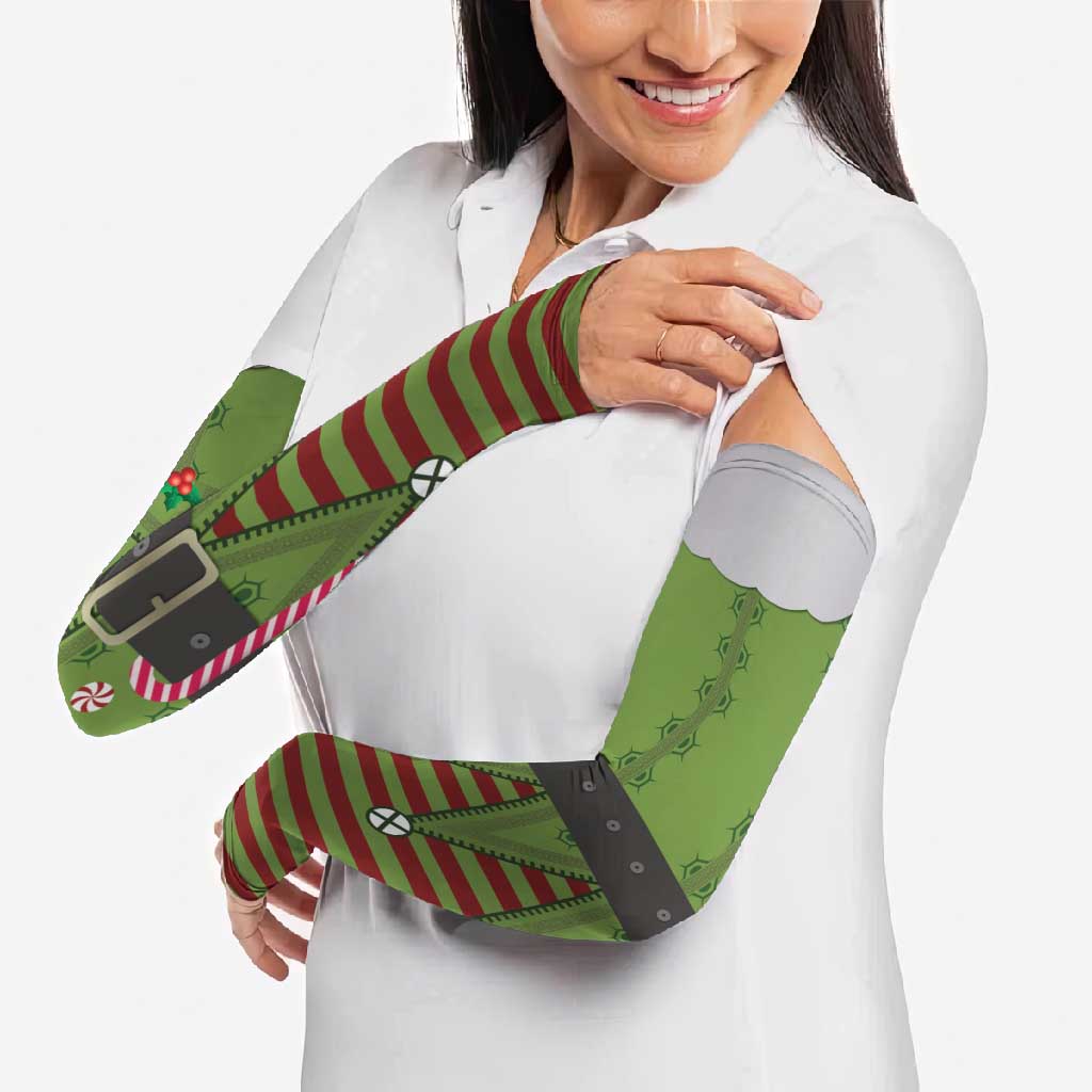 Christmas Costume Elf Arm Sleeves Classic Green Xmas Style - Wonder Print Shop