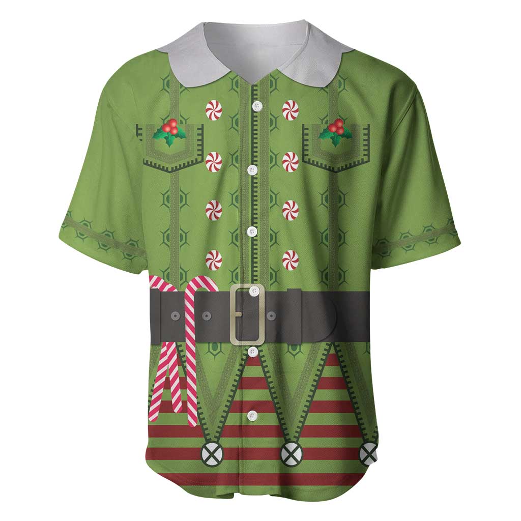 Christmas Costume Elf Baseball Jersey Classic Green Xmas Style - Wonder Print Shop