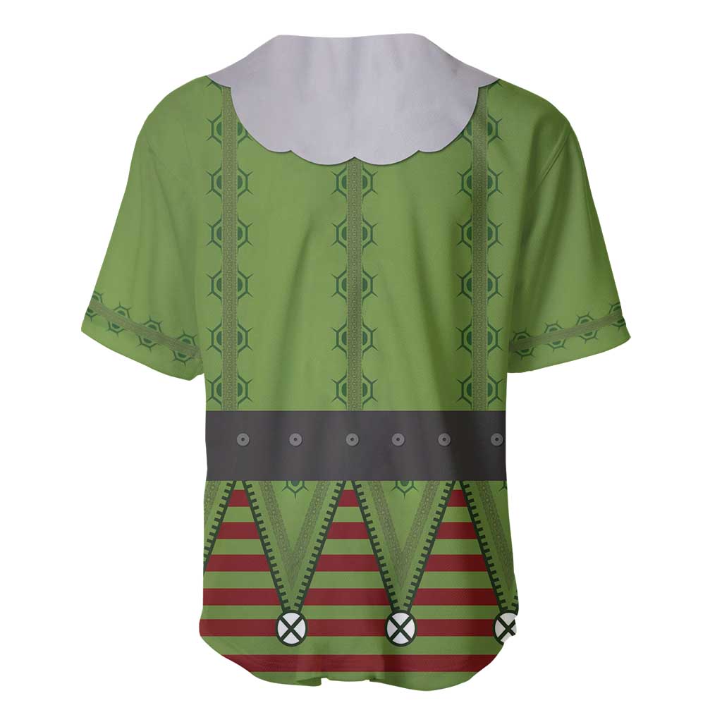 Christmas Costume Elf Baseball Jersey Classic Green Xmas Style - Wonder Print Shop