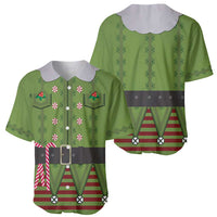 Christmas Costume Elf Baseball Jersey Classic Green Xmas Style - Wonder Print Shop