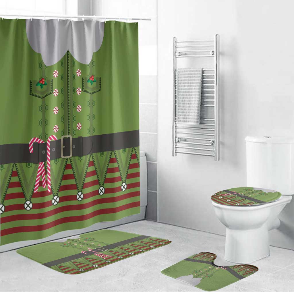 Christmas Costume Elf Bathroom Set Classic Green Xmas Style - Wonder Print Shop