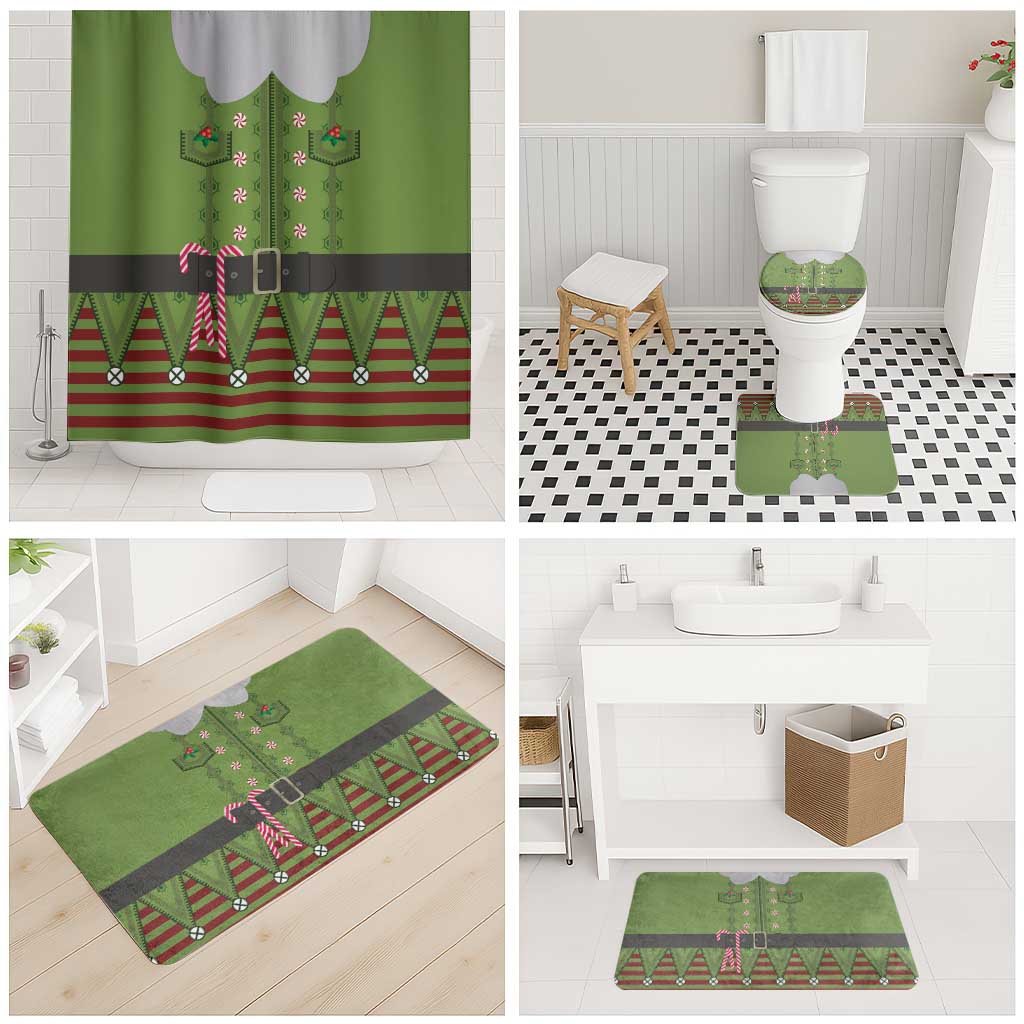 Christmas Costume Elf Bathroom Set Classic Green Xmas Style - Wonder Print Shop
