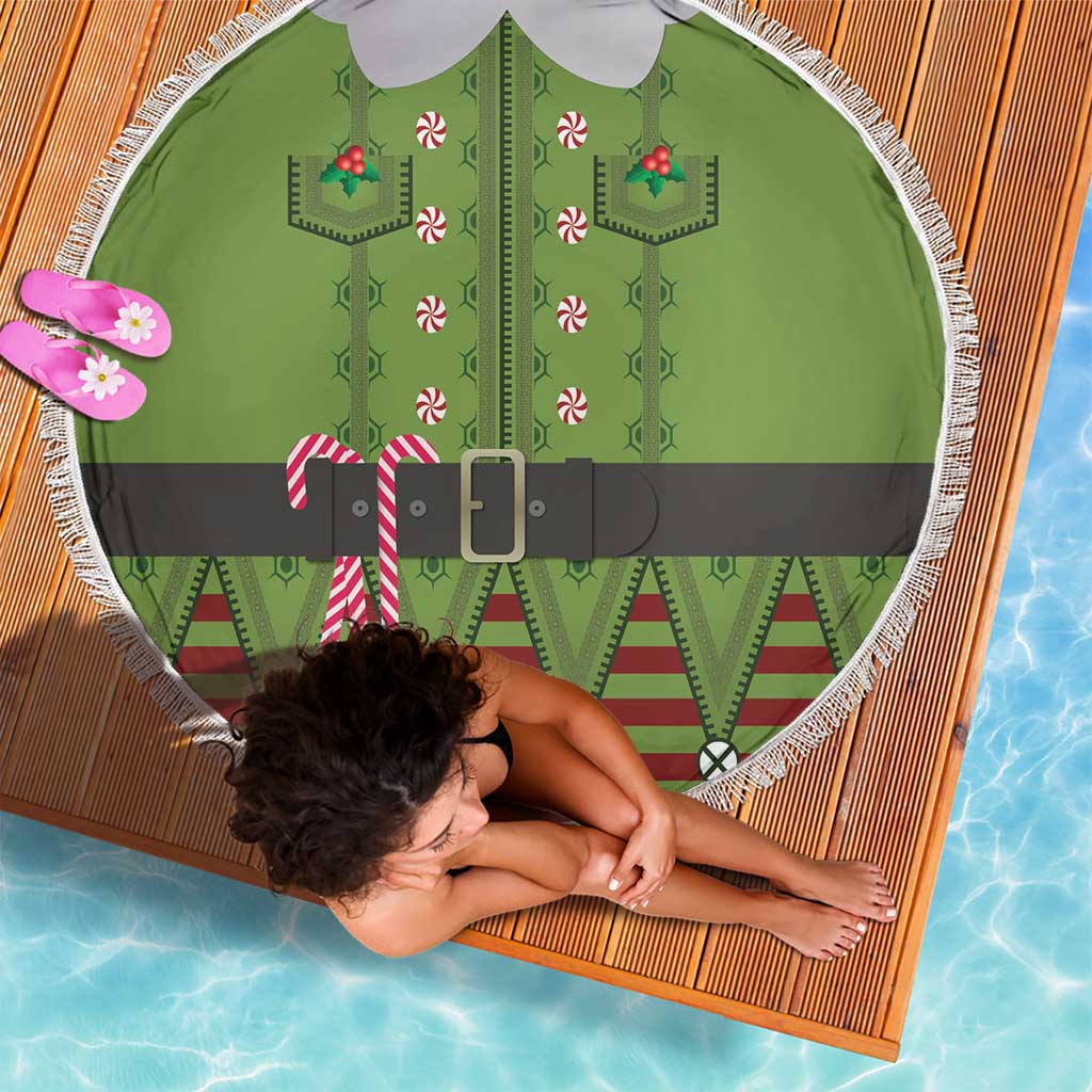 Christmas Costume Elf Beach Blanket Classic Green Xmas Style - Wonder Print Shop