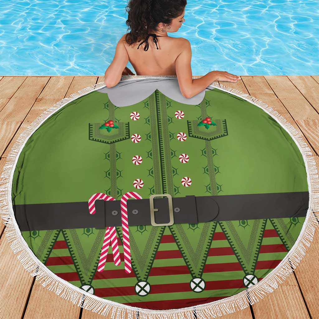 Christmas Costume Elf Beach Blanket Classic Green Xmas Style - Wonder Print Shop