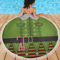 Christmas Costume Elf Beach Blanket Classic Green Xmas Style - Wonder Print Shop