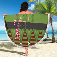 Christmas Costume Elf Beach Blanket Classic Green Xmas Style - Wonder Print Shop