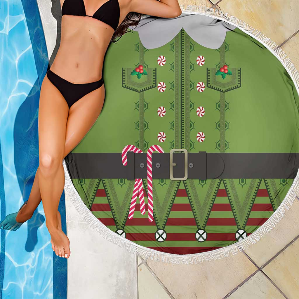 Christmas Costume Elf Beach Blanket Classic Green Xmas Style - Wonder Print Shop
