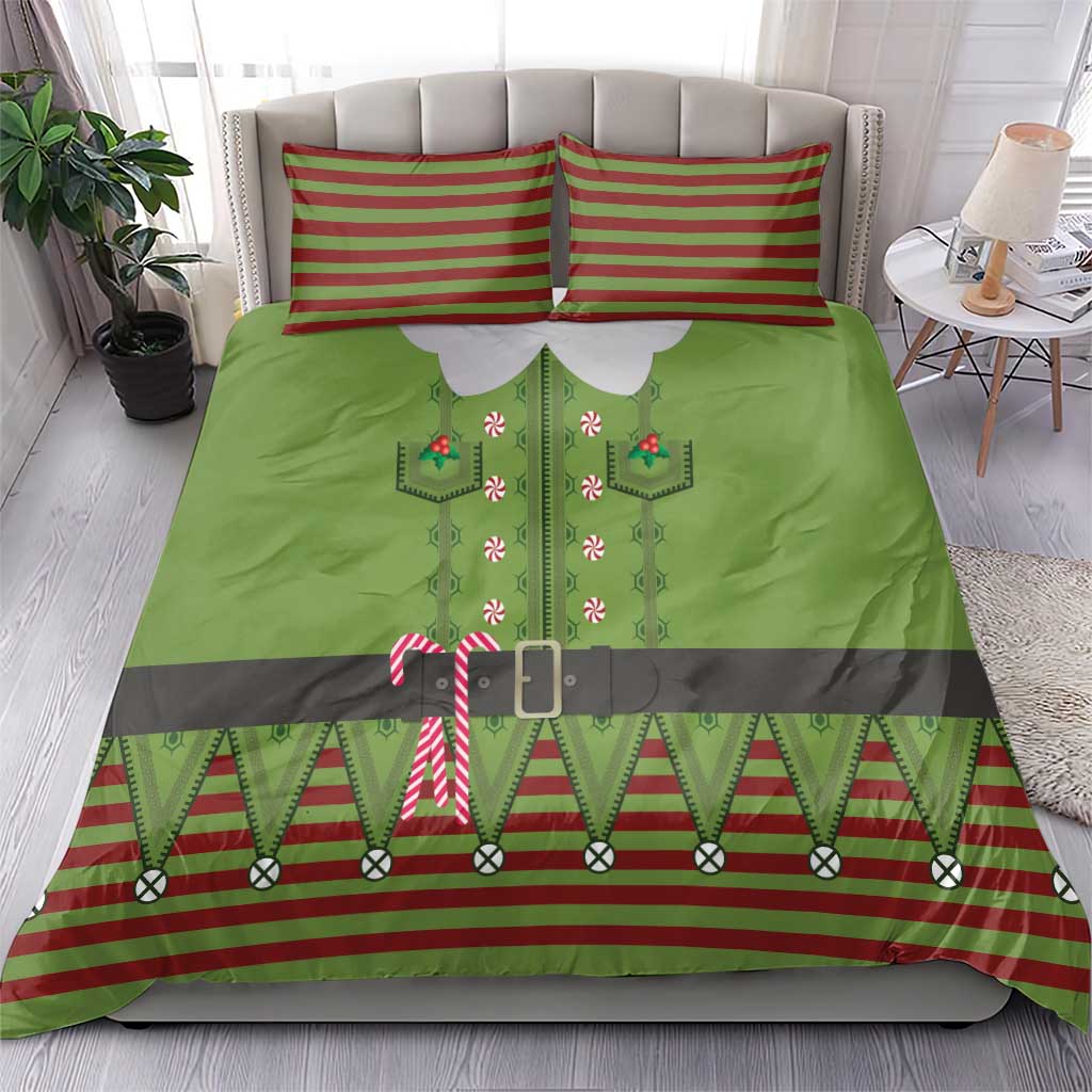 Christmas Costume Elf Bedding Set Classic Green Xmas Style - Wonder Print Shop