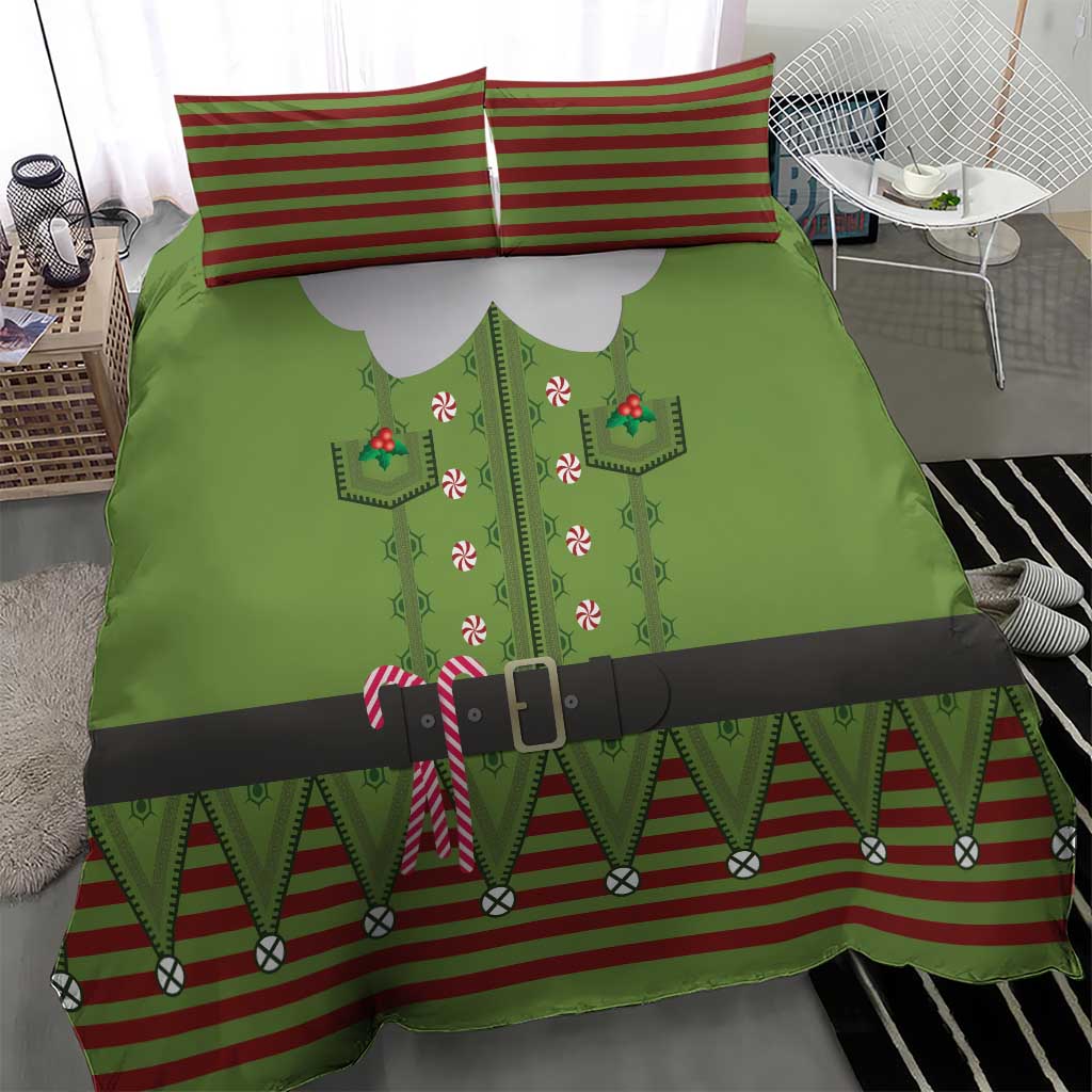 Christmas Costume Elf Bedding Set Classic Green Xmas Style - Wonder Print Shop