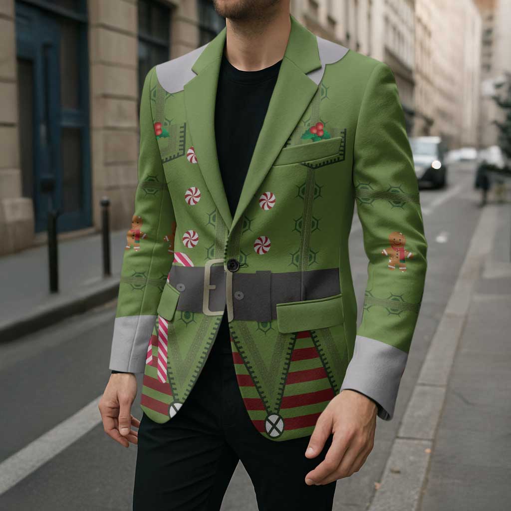 Christmas Costume Elf Blazer Classic Green Xmas Style - Wonder Print Shop