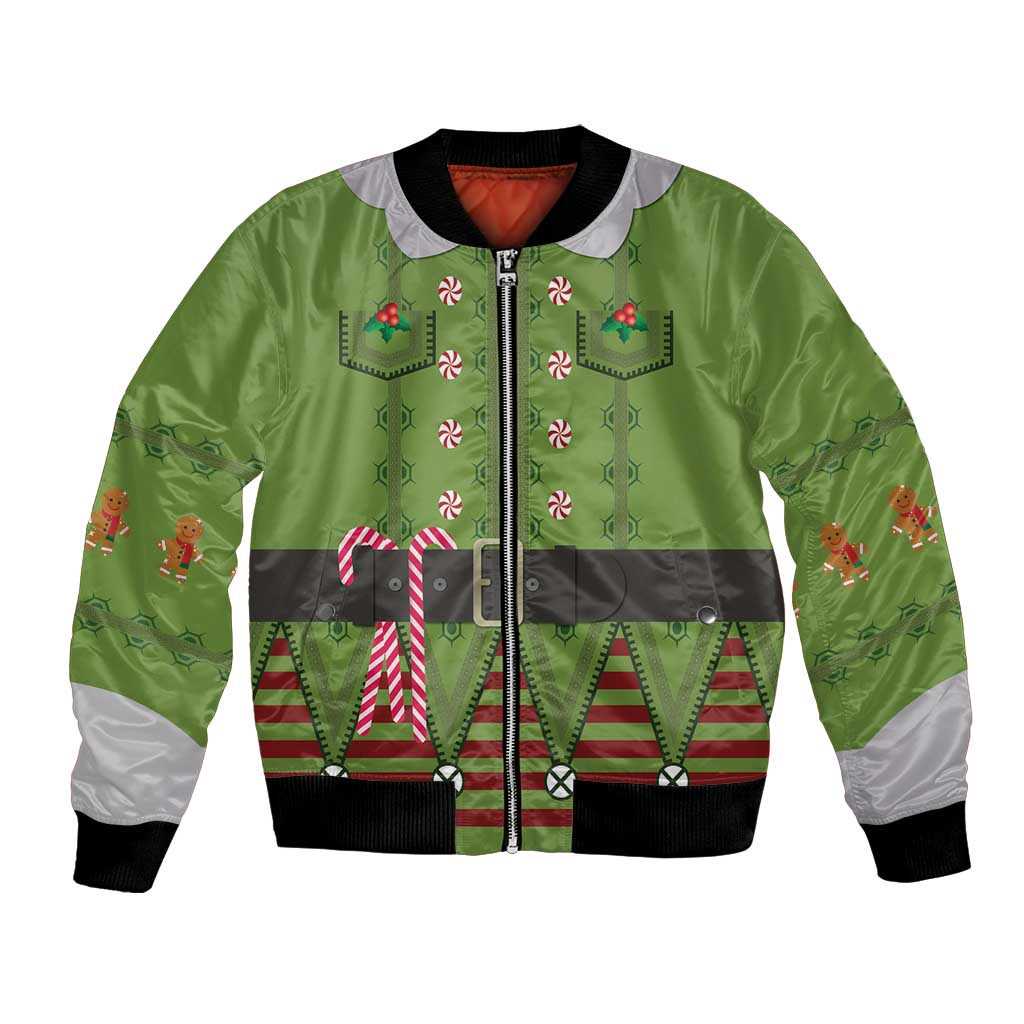 Christmas Costume Elf Bomber Jacket Classic Green Xmas Style - Wonder Print Shop