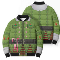 Christmas Costume Elf Bomber Puffer Jacket Classic Green Xmas Style - Wonder Print Shop