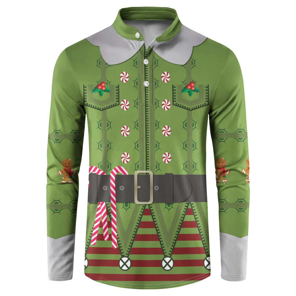 Christmas Costume Elf Button Sweatshirt Classic Green Xmas Style - Wonder Print Shop