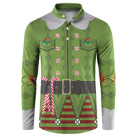Christmas Costume Elf Button Sweatshirt Classic Green Xmas Style - Wonder Print Shop