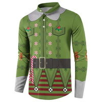 Christmas Costume Elf Button Sweatshirt Classic Green Xmas Style - Wonder Print Shop