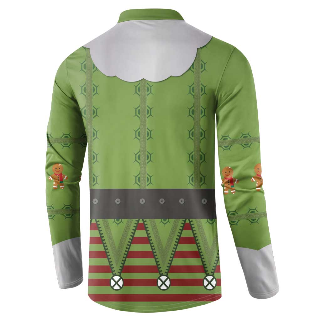 Christmas Costume Elf Button Sweatshirt Classic Green Xmas Style - Wonder Print Shop