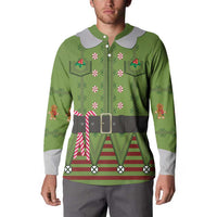 Christmas Costume Elf Button Sweatshirt Classic Green Xmas Style - Wonder Print Shop