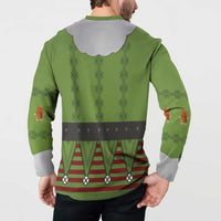 Christmas Costume Elf Button Sweatshirt Classic Green Xmas Style - Wonder Print Shop
